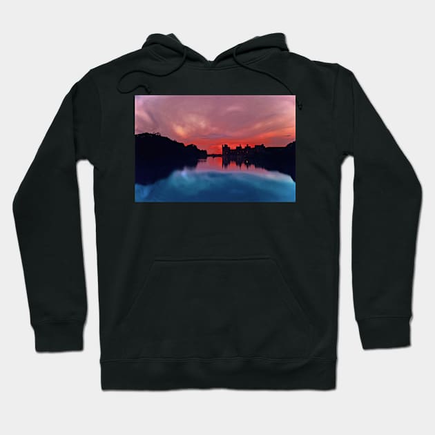 CAERNARFON CASTLE SMOKEY SUNSET AND SEA Hoodie by dumbodancer